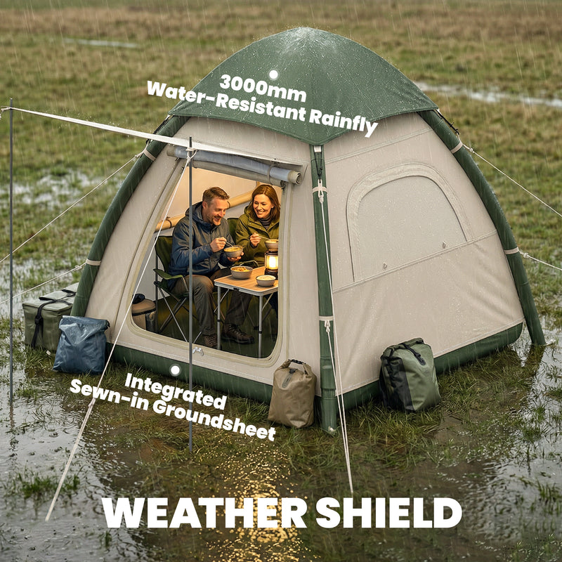 is 3000mm waterproof enough for a tent Outsunny 3 Man Inflatable Camping Tent w/ 3000mm Waterproof Rainfly, B
