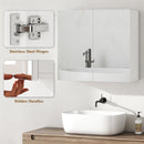 HOMCOM Bathroom Mirror Cabinet with 2 Doors and Adjustable Shelf, White