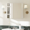 HOMCOM Bathroom Mirror Cabinet with 2 Doors and Adjustable Shelf, White