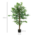 HOMCOM 150cm Artificial Tree Ficus for Indoor Outdoor Home Decor, Fake Tree