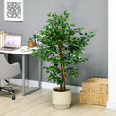 HOMCOM 150cm Artificial Tree Ficus for Indoor Outdoor Home Decor, Fake Tree