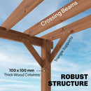 Outsunny 3.6 x 3 m Wooden Pergola Gazebo Grape Trellis, Maple Wood-effect