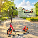 HOMCOM Folding Kick Scooter For 14+ W/ Adjustable Height, Red