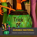 HOMCOM Halloween Inflatable Witches with Cauldron and Lights 8' 240cm