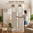 HOMCOM 6 Panel Folding Room Divider, Freestanding Privacy Screen, White