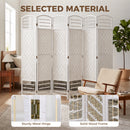 HOMCOM 6 Panel Folding Room Divider, Freestanding Privacy Screen, White