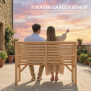 Outsunny Wooden Garden Bench 2 Seater, Patio Bench for Indoor Outdoor