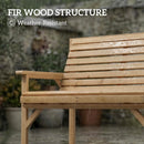 Outsunny Wooden Garden Bench 2 Seater, Patio Bench for Indoor Outdoor