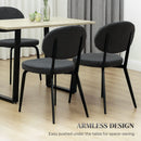 HOMCOM Set of 4 Sherpa Dining Chairs Boucle Kitchen Chairs