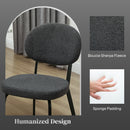 HOMCOM Set of 4 Sherpa Dining Chairs Boucle Kitchen Chairs