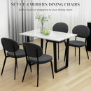 HOMCOM Set of 4 Sherpa Dining Chairs Boucle Kitchen Chairs