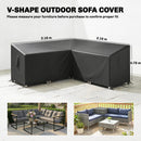 Outsunny V-Shaped Sectional Sofa Cover Waterproof Anti-UV, Black
