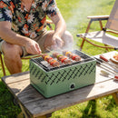 Outsunny Portable Charcoal BBQ Grill With Built-in Fan, Light Green