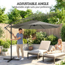 Outsunny 3(m) Banana Parasol Cantilever Umbrella Garden