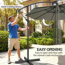 Outsunny 3(m) Banana Parasol Cantilever Umbrella Garden