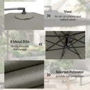 Outsunny 3(m) Banana Parasol Cantilever Umbrella Garden