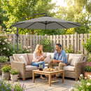 Outsunny 3(m) Banana Parasol Cantilever Umbrella Garden