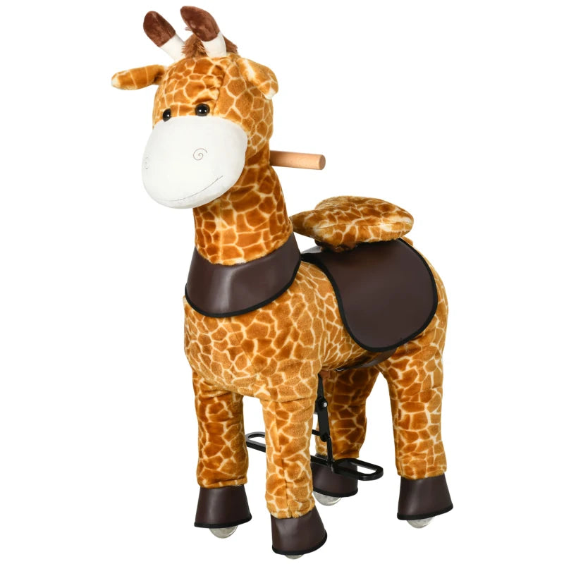 HOMCOM Children's  Giraffe-for Ages 3-6 Years - Yellow and Orange