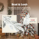 HOMCOM Christmas Tree With Flocked Realistic Tips, Hinged Xmas Tree