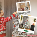 HOMCOM Christmas Tree With Flocked Realistic Tips, Hinged Xmas Tree