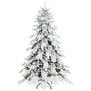 HOMCOM Christmas Tree With Flocked Realistic Tips, Hinged Xmas Tree
