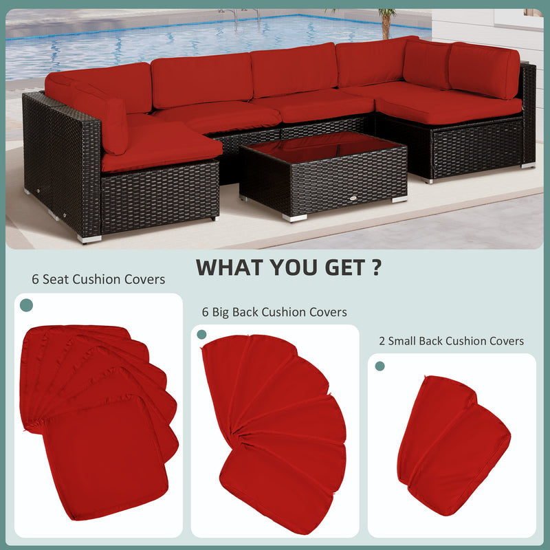 Outsunny Garden Rattan Sofa Set Polyester Cover Replacement No Cushion