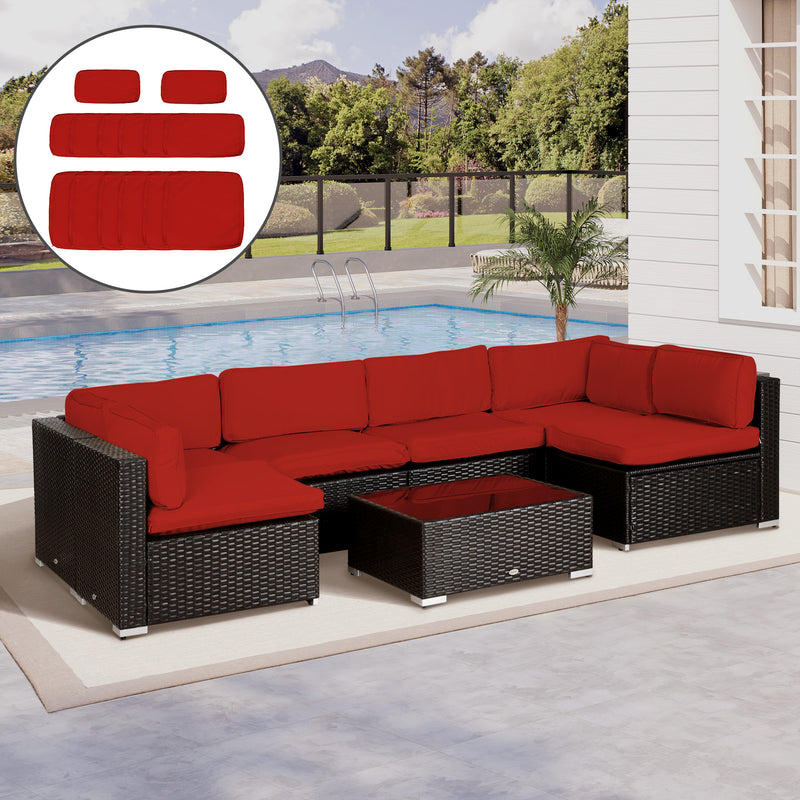 Outsunny Garden Rattan Sofa Set Polyester Cover Replacement No Cushion