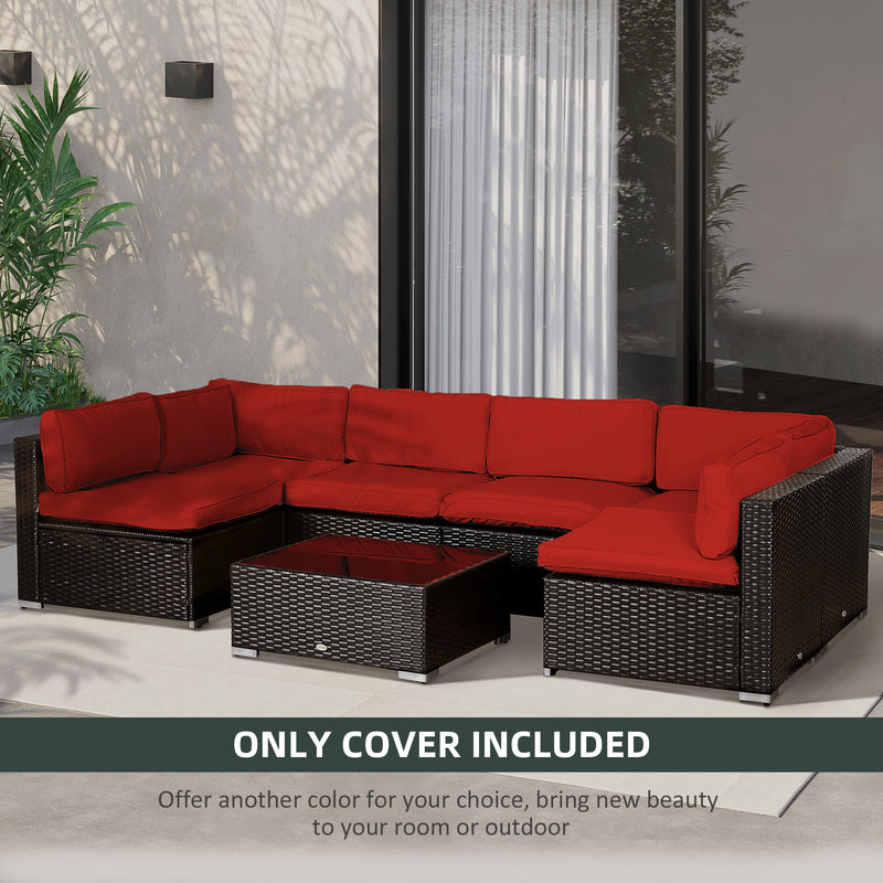 Outsunny Garden Rattan Sofa Set Polyester Cover Replacement No Cushion