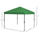 Outsunny 3 X 3(m) Pop Up Gazebo, Instant Shelter With 1-Button Push - Blue/Grey/Green/White