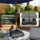 Outsunny Double Sided Garden Parasol With 48 Solar LED Lights 4.6m Dark Blue