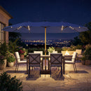 Outsunny Double Sided Garden Parasol With 48 Solar LED Lights 4.6m Dark Blue