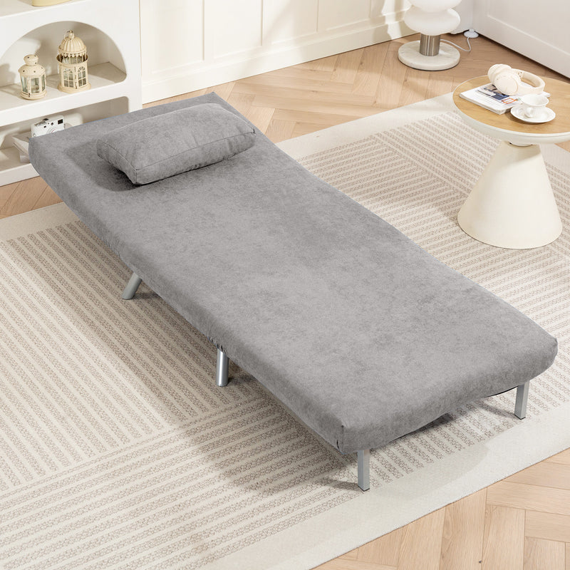HOMCOM 2-in-1 Folding Sofa Bed with 5-level Adjustable Backrest, Grey