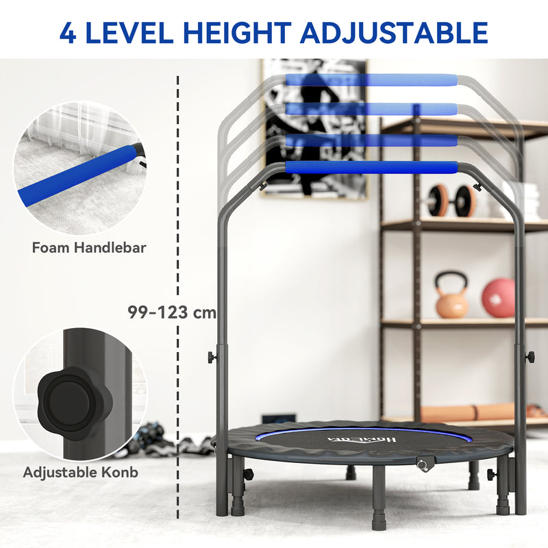 HOMCOM 40 Inch Foldable Mini Fitness Trampoline With Foam Handle