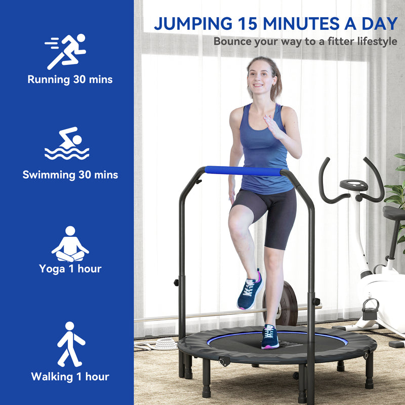 HOMCOM 40 Inch Foldable Mini Fitness Trampoline With Foam Handle