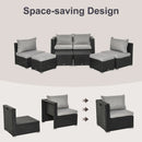 Outsunny  Rattan 8pc Sofa  set -  Black