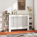 HOMCOM Vertical Slatted Heater Cover for Living Room, White