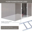 Outsunny Storage Shed in Galvanised Steel with Sliding Door 9ft x 6ft - Grey