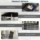 Outsunny Rattan Outdoor Dining Table and Chairs for 4 with Cushions, Grey