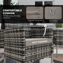 Outsunny Rattan Outdoor Dining Table and Chairs for 4 with Cushions, Grey