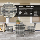 Outsunny Rattan Outdoor Dining Table and Chairs for 4 with Cushions, Grey
