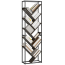 HOMCOM 10 Tier Tree Bookshelf Industrial Tall Bookcase Grey Black
