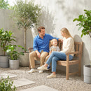 Outsunny Wooden Garden Bench With Table And Hidden Shelf, Teak