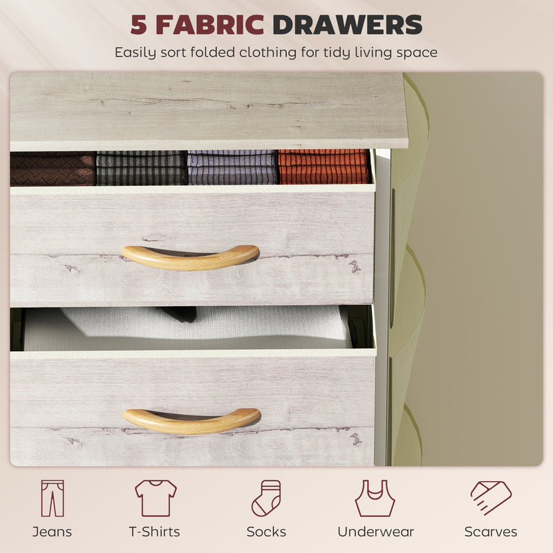 HOMCOM Fabric Chest of Drawers, 4 Drawer Dresser for Bedroom