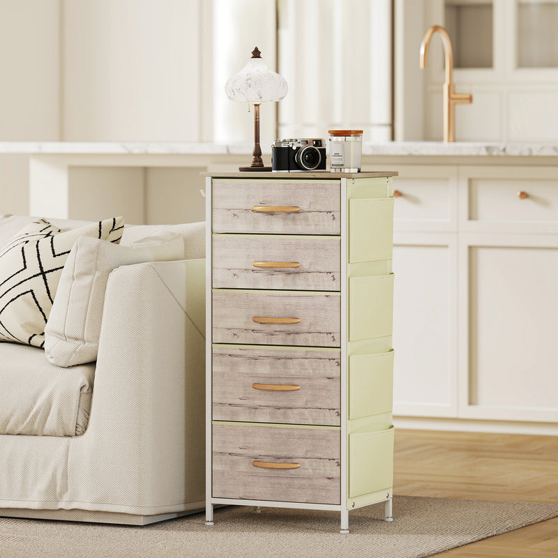 HOMCOM Fabric Chest of Drawers, 4 Drawer Dresser for Bedroom