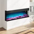 HOMCOM 152.4cm Electric Fireplace Recessed, Insert, Wall Mount, Freestanding
