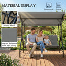 Outsunny 3 Seater Canopy Swing Chair Porch Hammock Bed, Light Grey