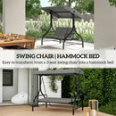 Outsunny 3 Seater Canopy Swing Chair Porch Hammock Bed, Light Grey