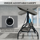 Outsunny 3 Seater Canopy Swing Chair Porch Hammock Bed, Light Grey
