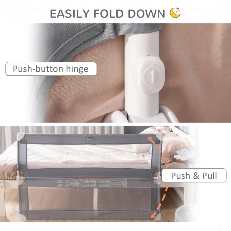 HOMCOM Children's Protective Bed-Side Guard - Grey