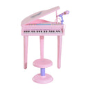 HOMCOM Mini Electronic Piano W/Stool-Pink